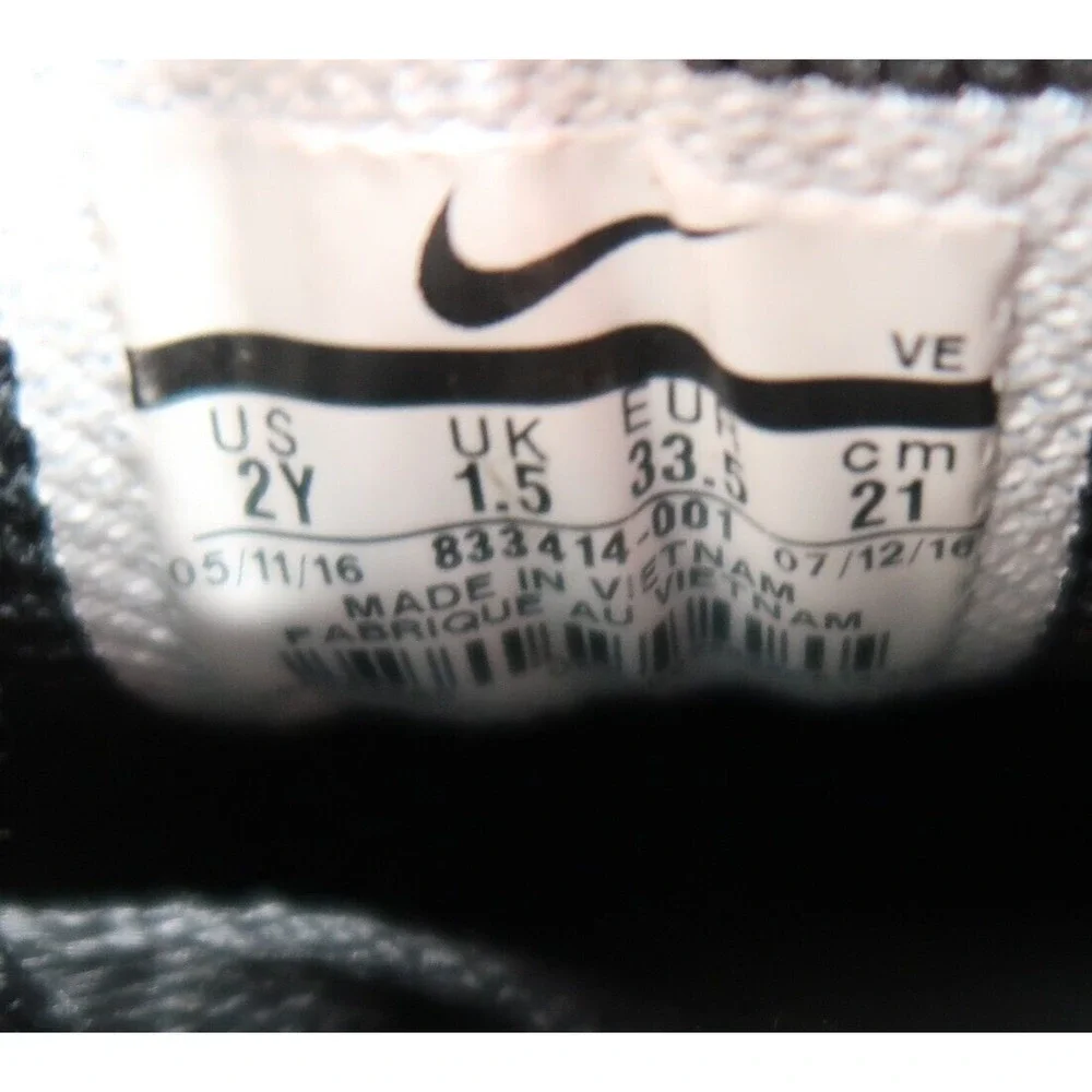 Nike Shoes Kids 2 Sneaker Air Max 90 Black Leather Lace Up Athletic Sport Active